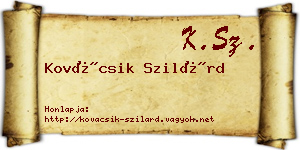 Kovácsik Szilárd névjegykártya