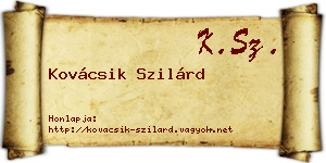 Kovácsik Szilárd névjegykártya